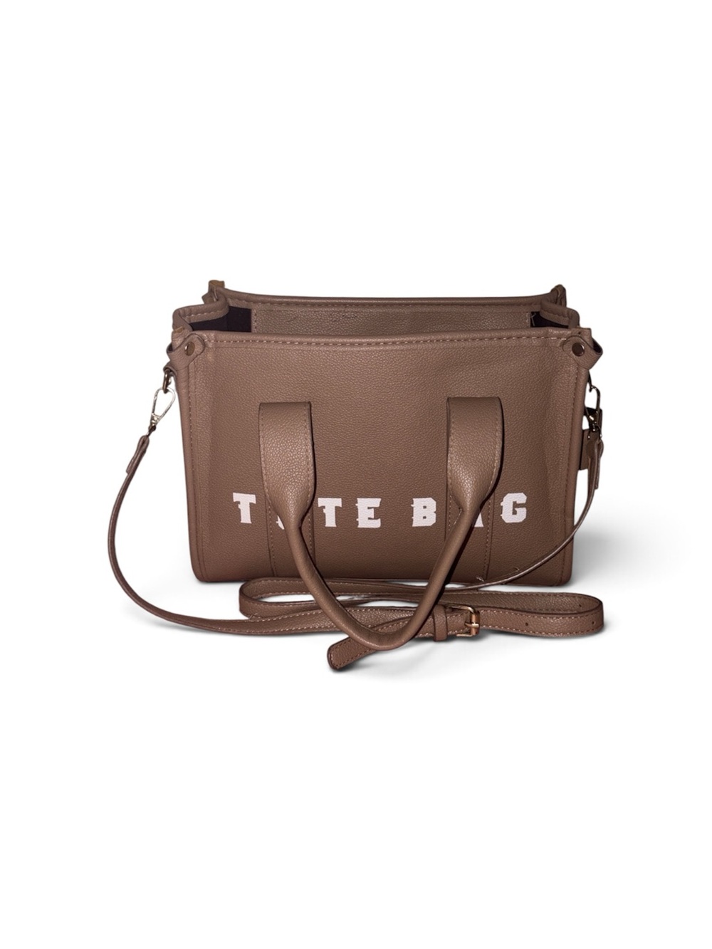 totes Taupe Brown Pebbled Tote with Detachable Strap